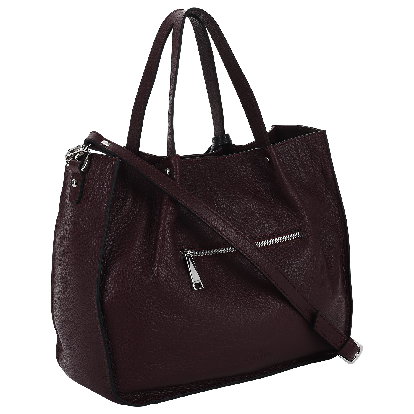 Бордовая сумка с брелоком Chatte Marseille