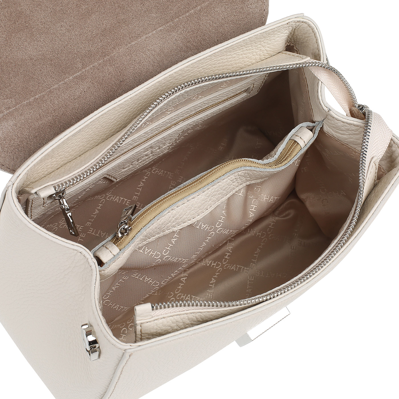 Кремовая сумочка из кожи Chatte Marseille