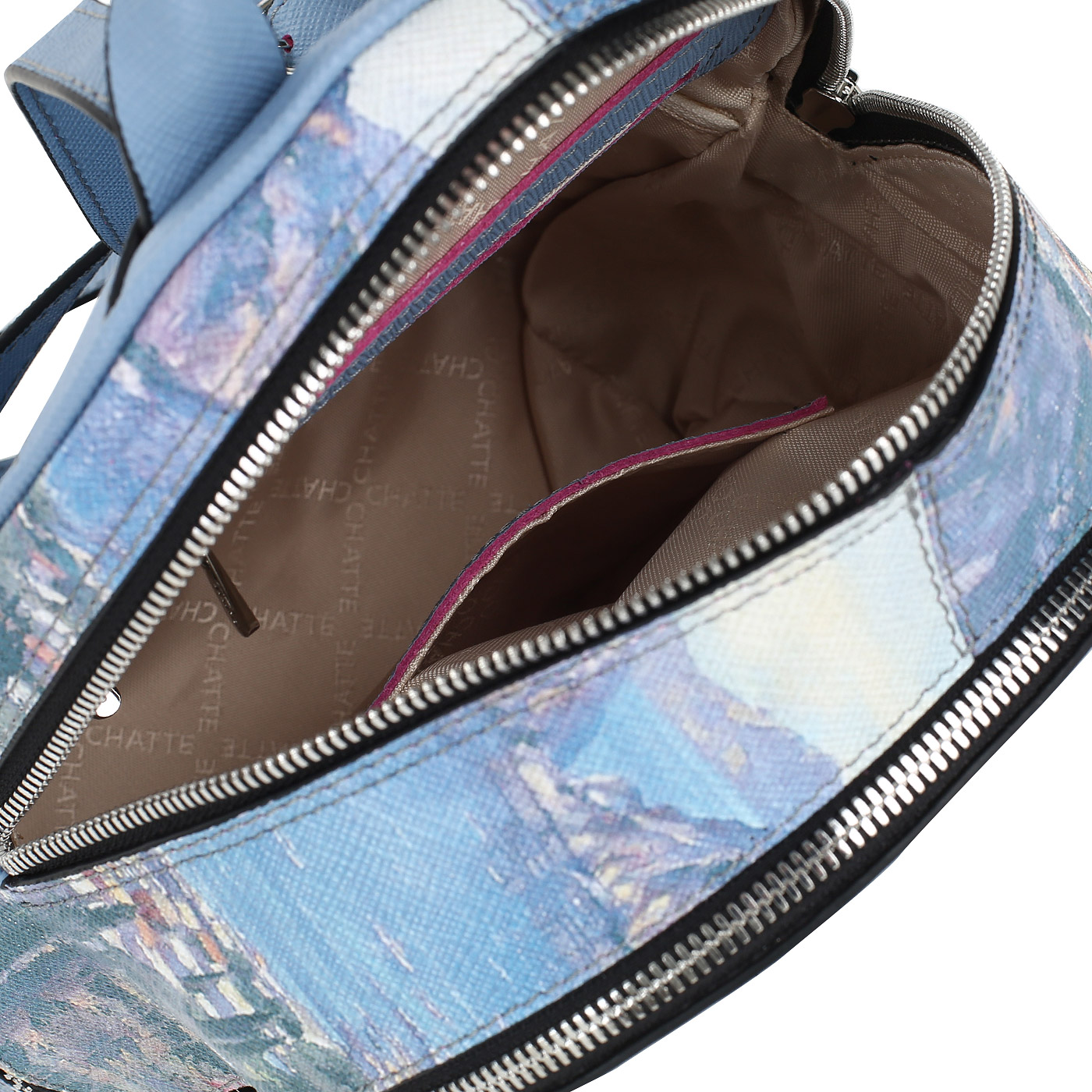 Сафьяновый рюкзачок с принтом Chatte 