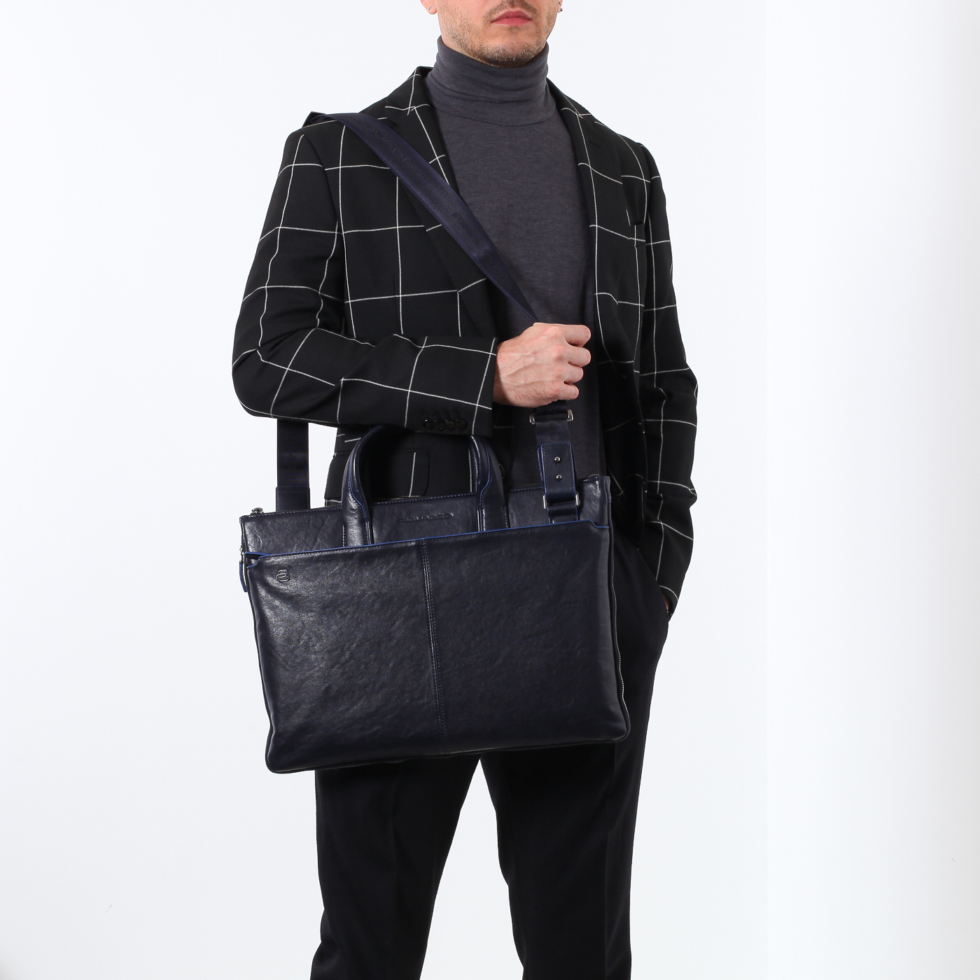 Деловая кожаная сумка Piquadro Blue square special