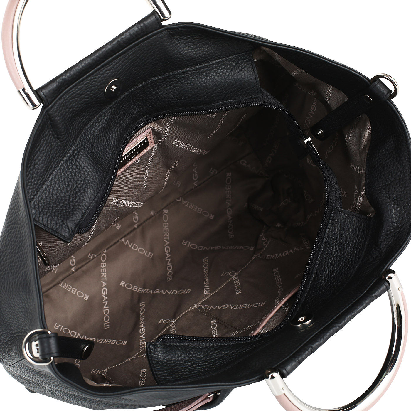 Мягкая сумка из черной кожи Roberta Gandolfi Canneloni