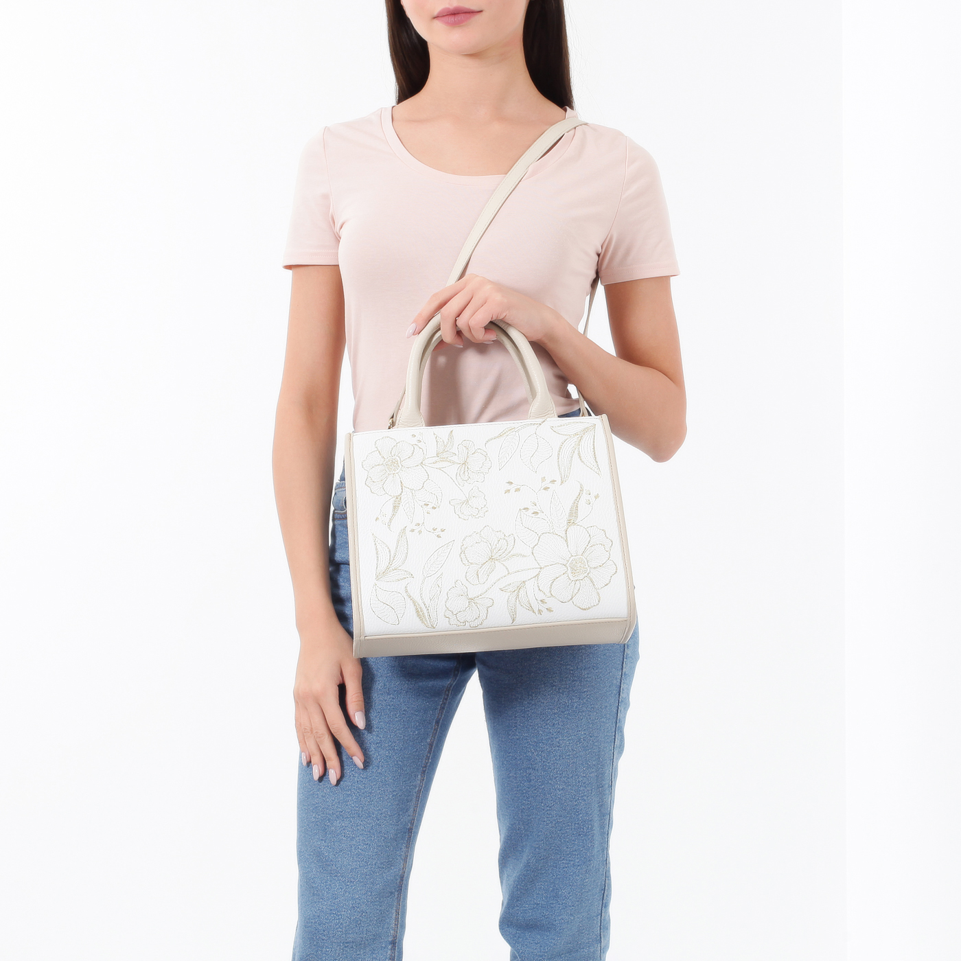 Сумка с цветочной вышивкой Marina Creazioni 