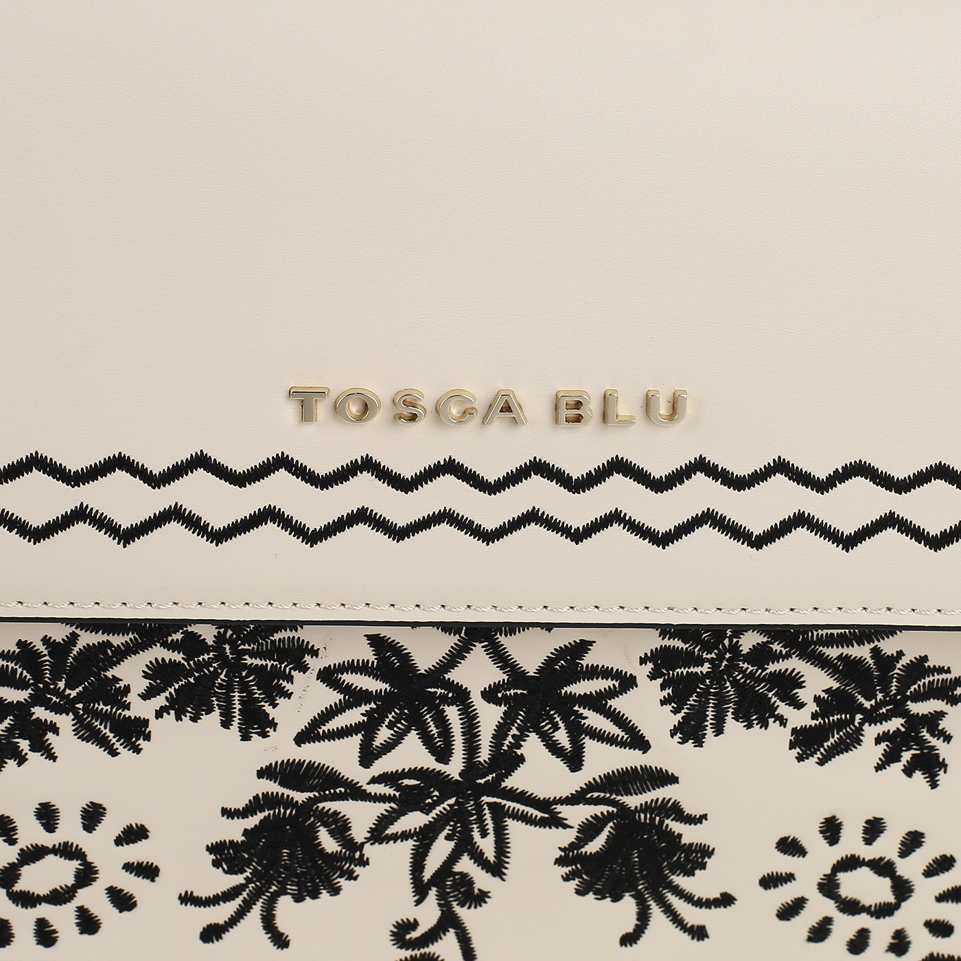 Кожаная сумка с вышивкой Tosca Blu Bouganvillea
