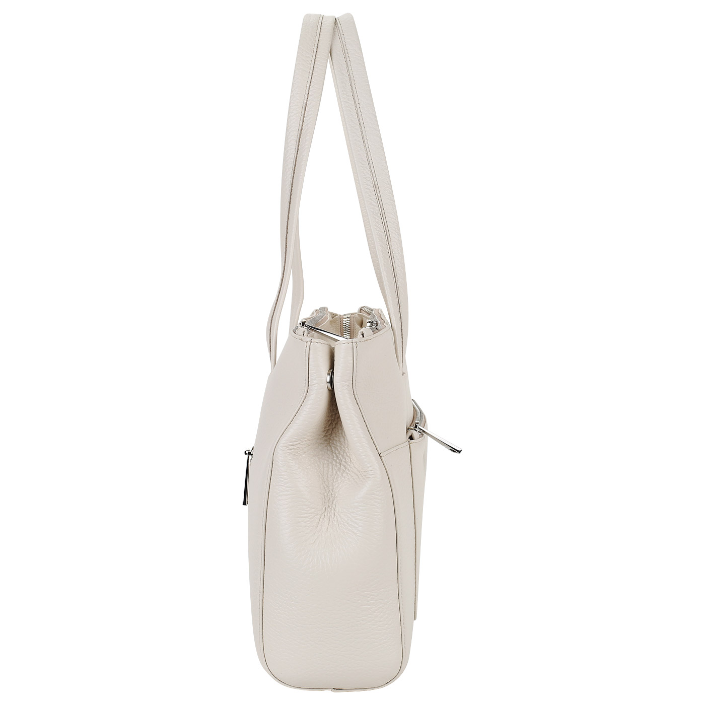 Кремовая сумка из натуральной кожи Chatte 