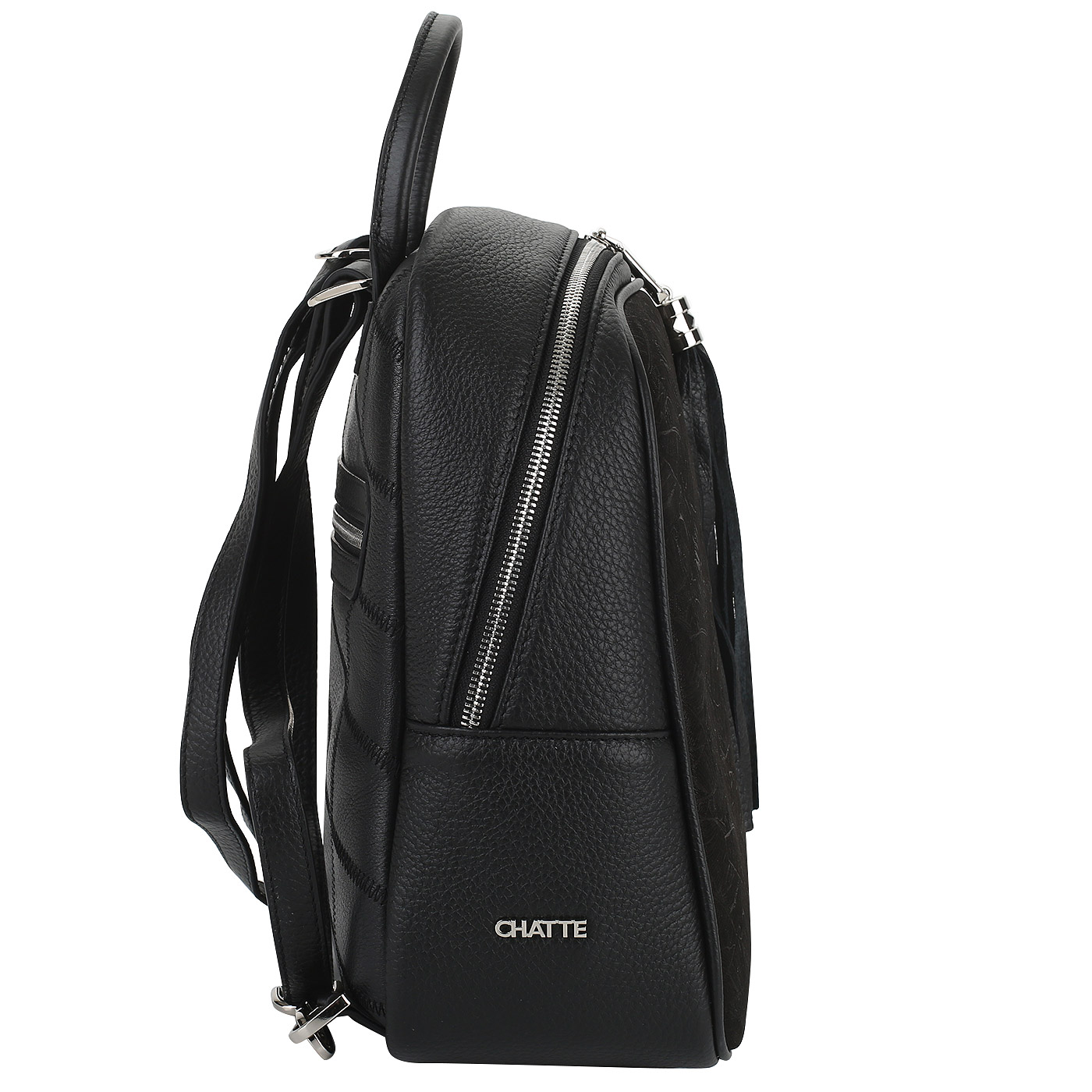 Черный рюкзак с тиснением Chatte 