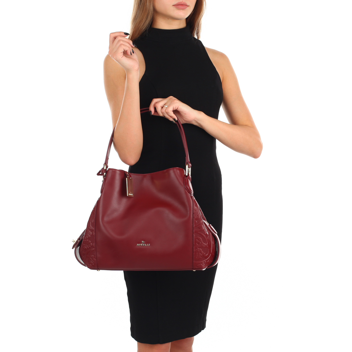 Бордовая мягкая сумка Aurelli 