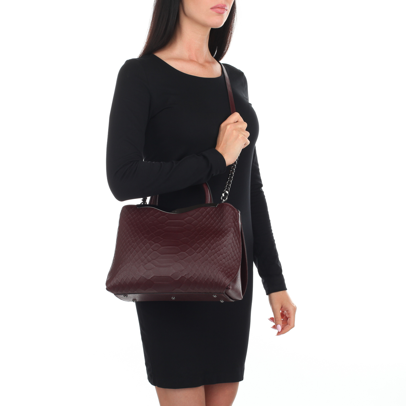 Сафьяновая сумка с отделкой Ripani Kenzia