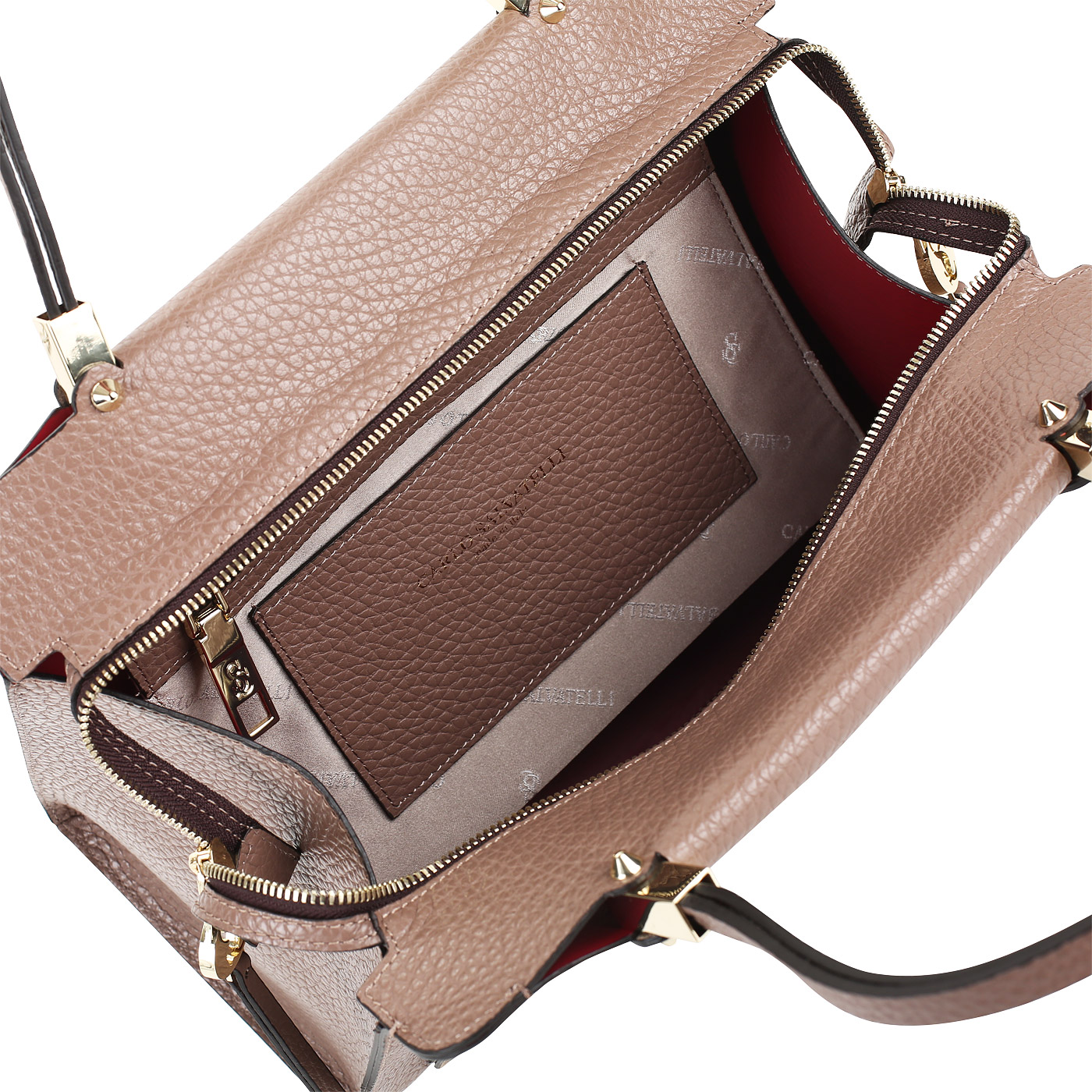 Сумка из кожи на двойной молнии Carlo Salvatelli Cervino