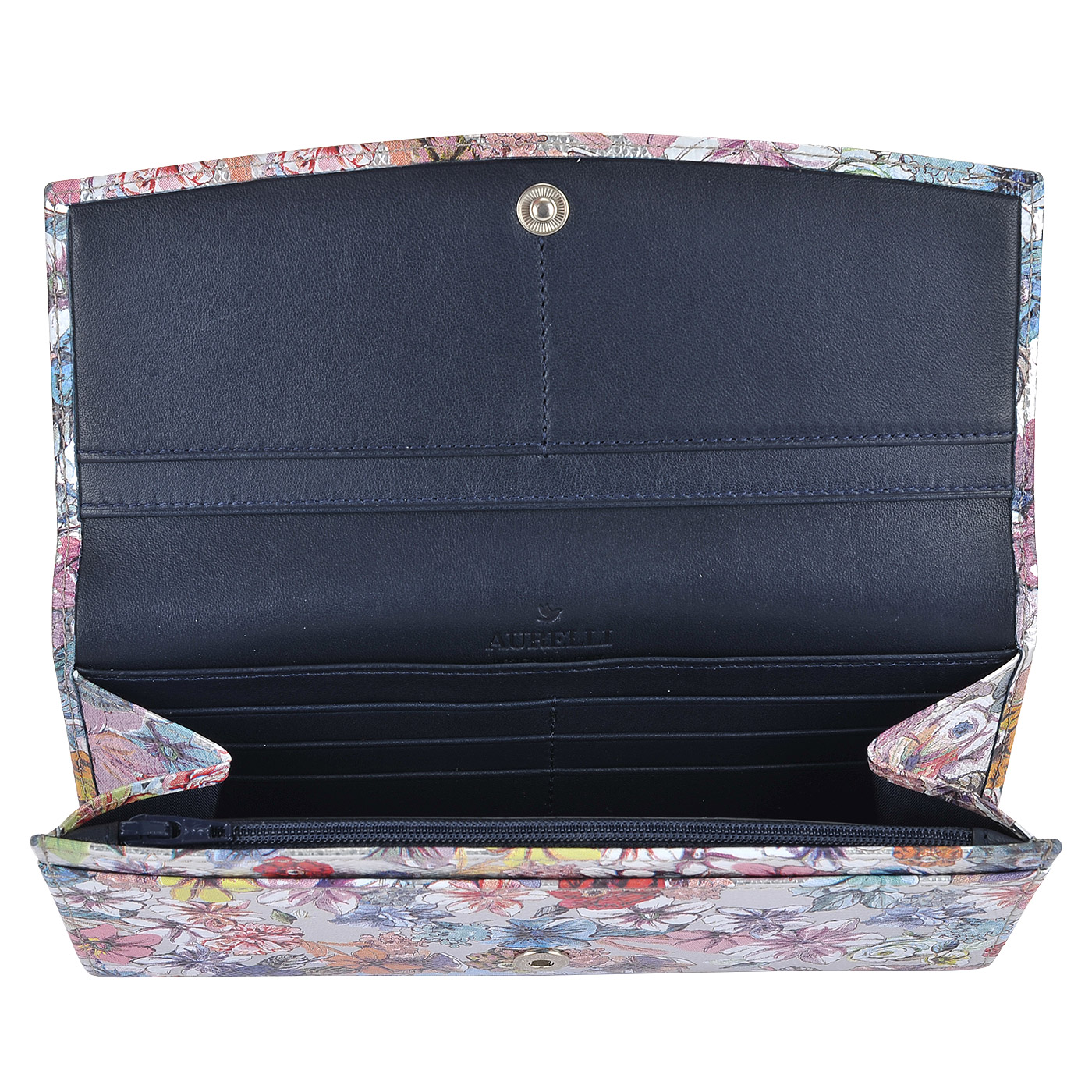 Женское кожаное портмоне с принтом Aurelli Luna fiore