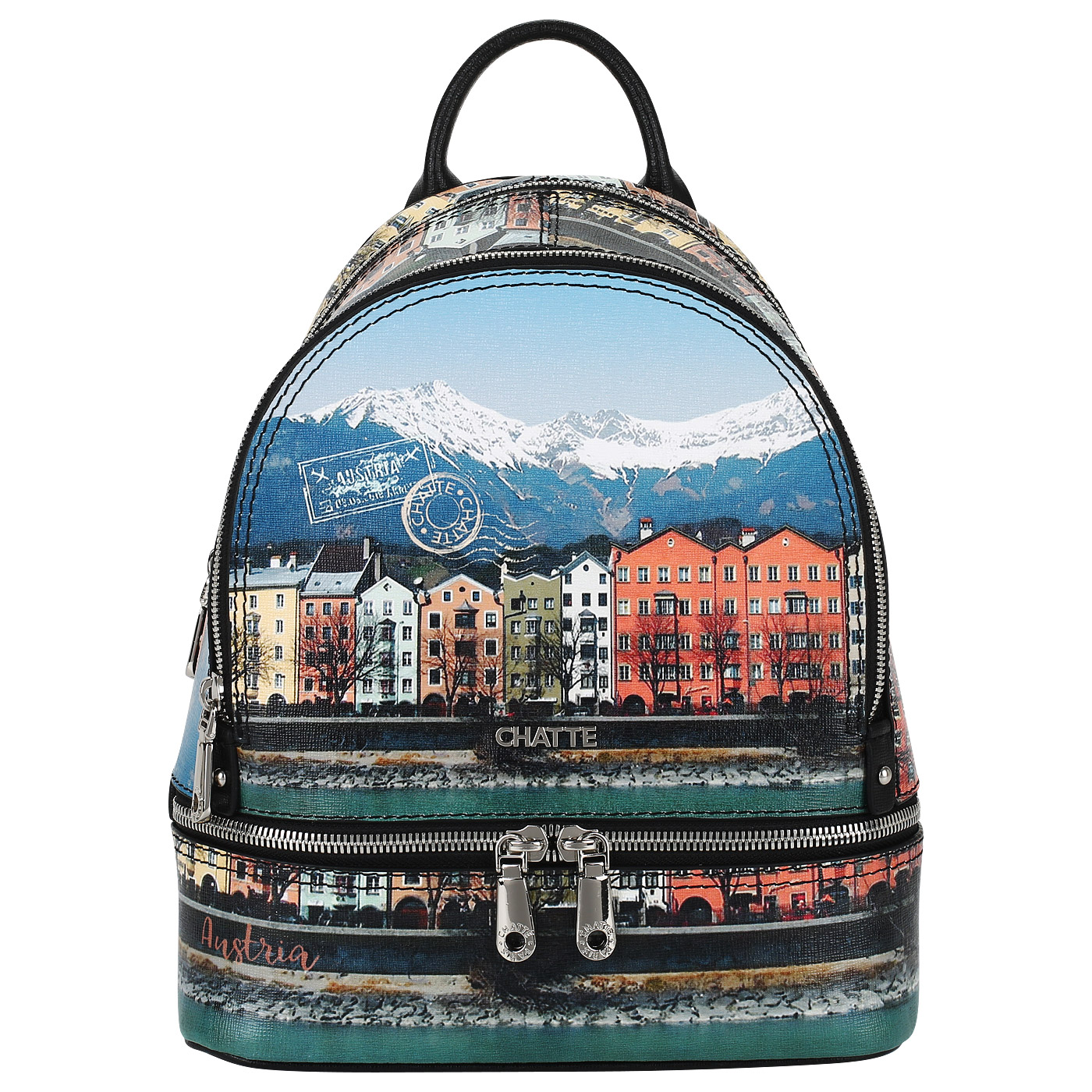 Chatte Сафьяновый рюкзак с принтом