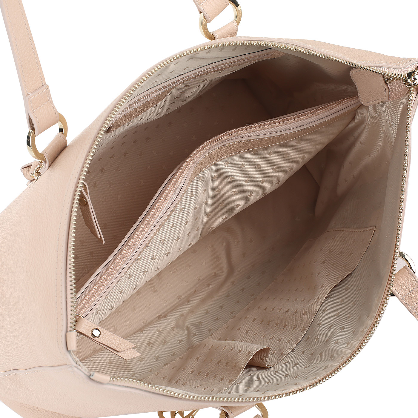 Розово-бежевая сумка с брелоком Aurelli 