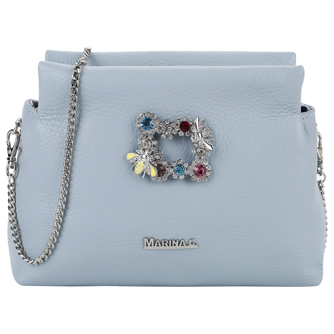 Marina Creazioni Кожаная сумочка с декором