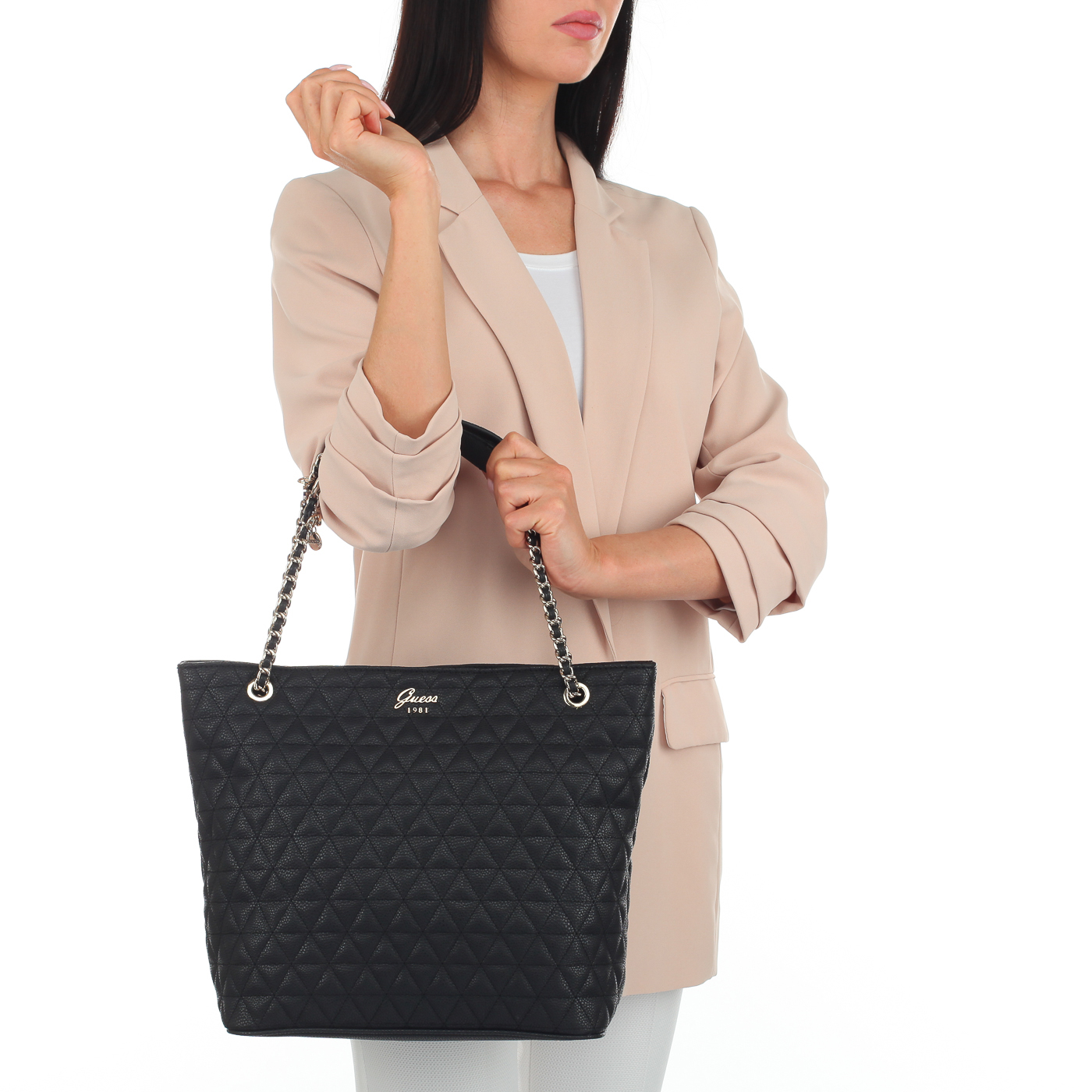 Стеганая сумка на кнопке Guess Fleur