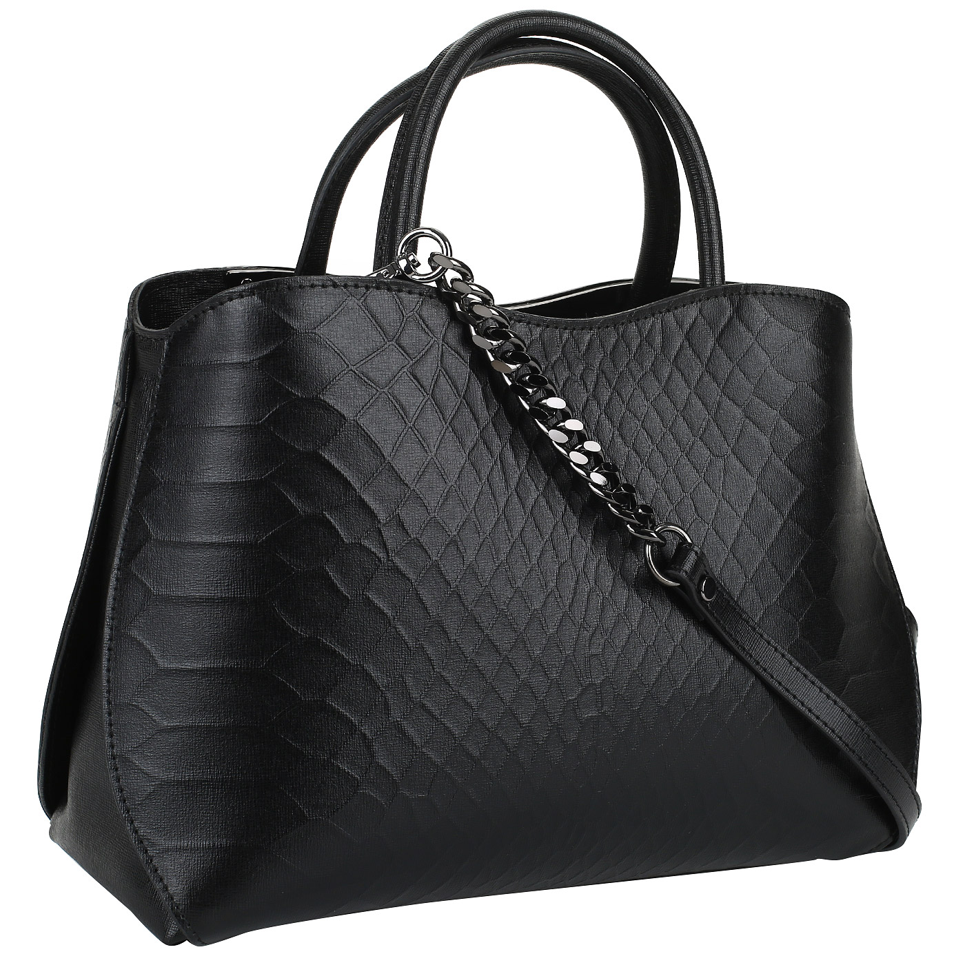 Сафьяновая сумка с отделкой под питона Ripani Kenzia