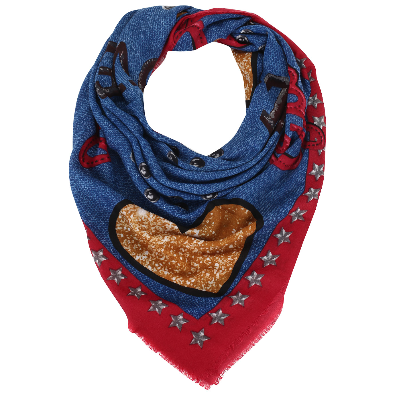 Guess Синий платок с принтом