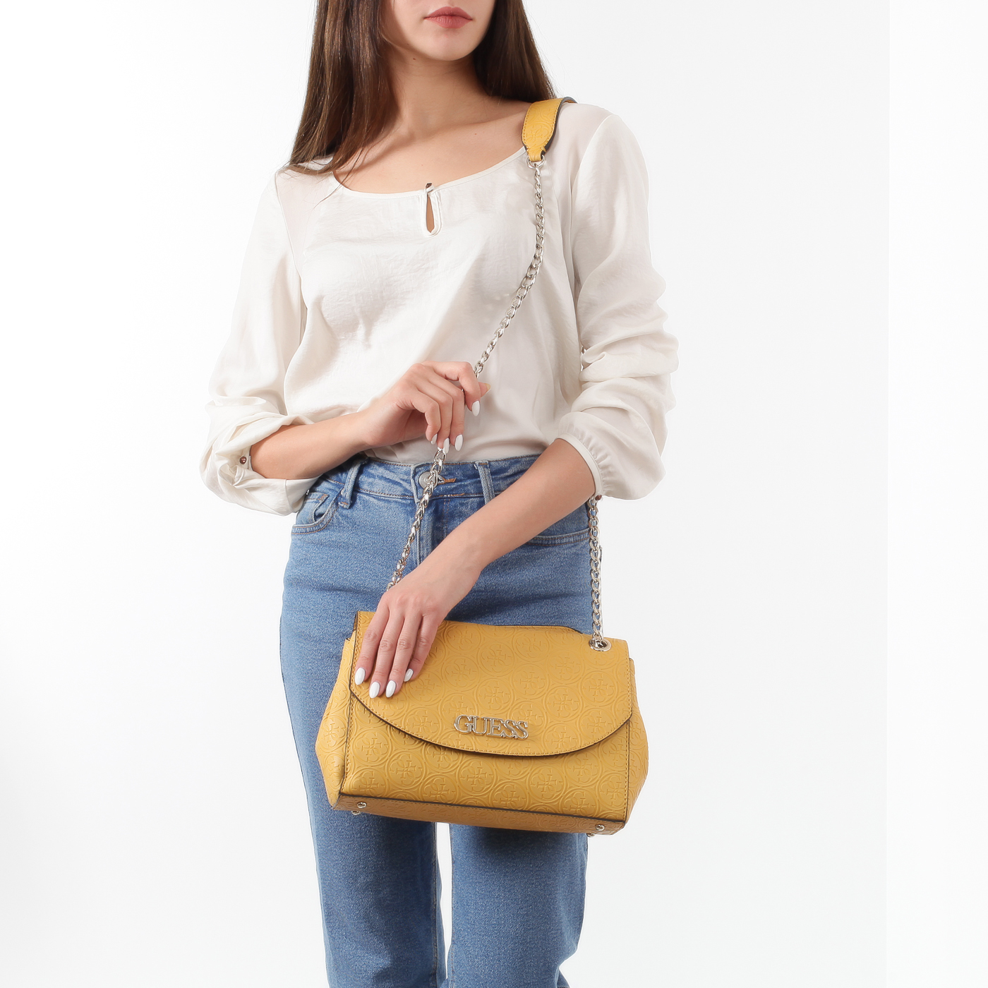 Тисненая сумка с откидным клапаном Guess Heritage Pop