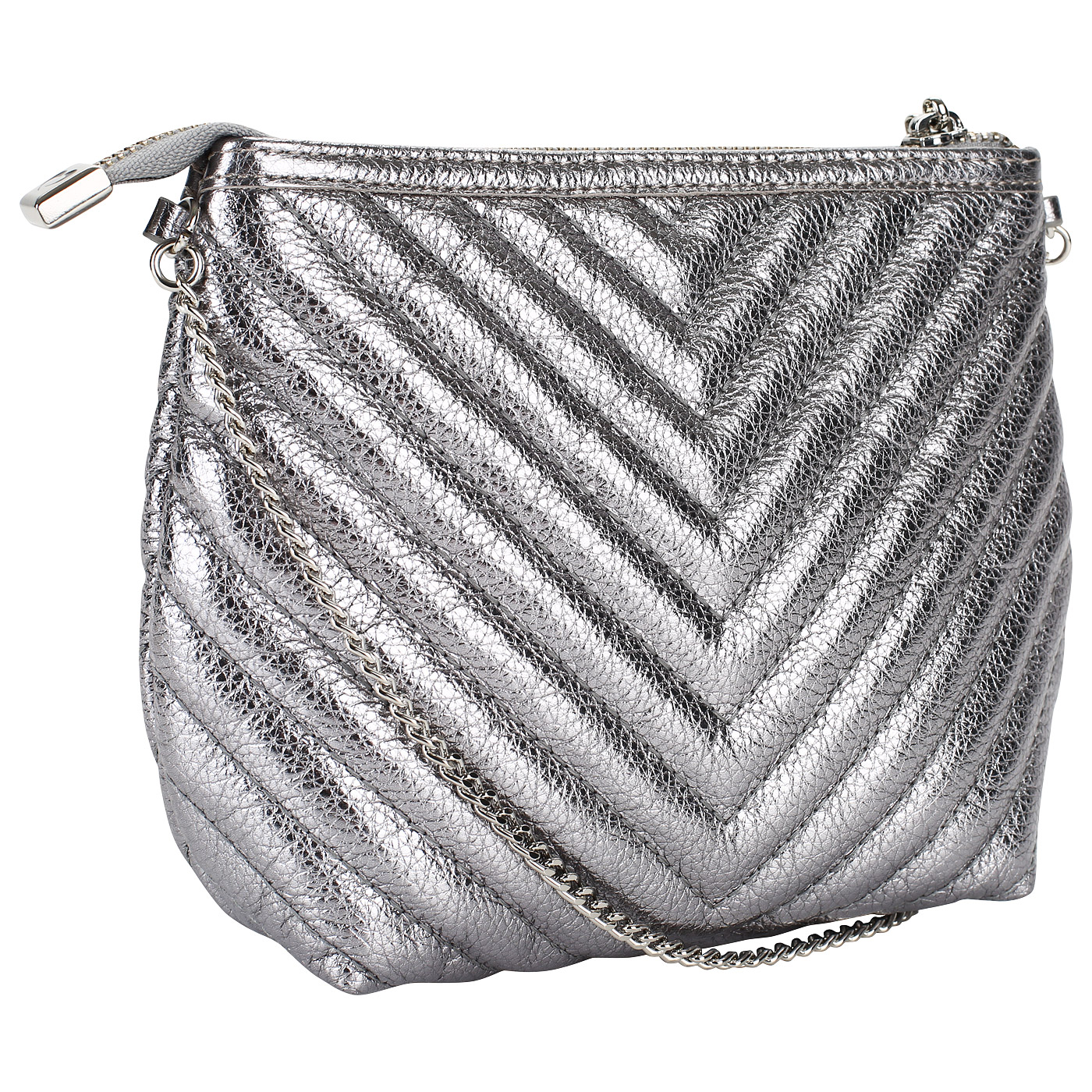 Сумочка из металлизированной кожи Marina Creazioni 