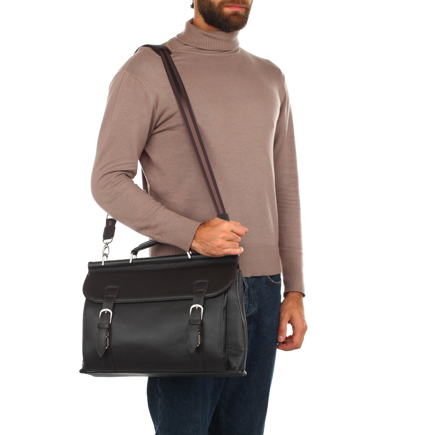 Портфель из коричневой кожи Stevens 