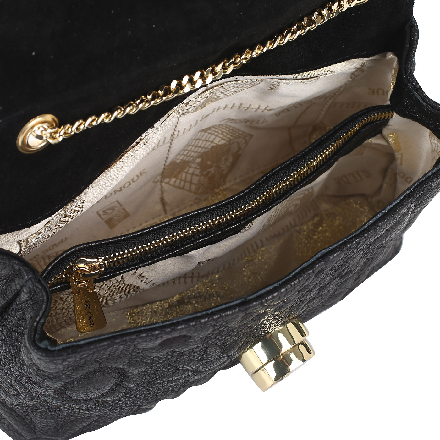 Черная кожаная сумочка Gilda Tonelli Shim Ric Fiori