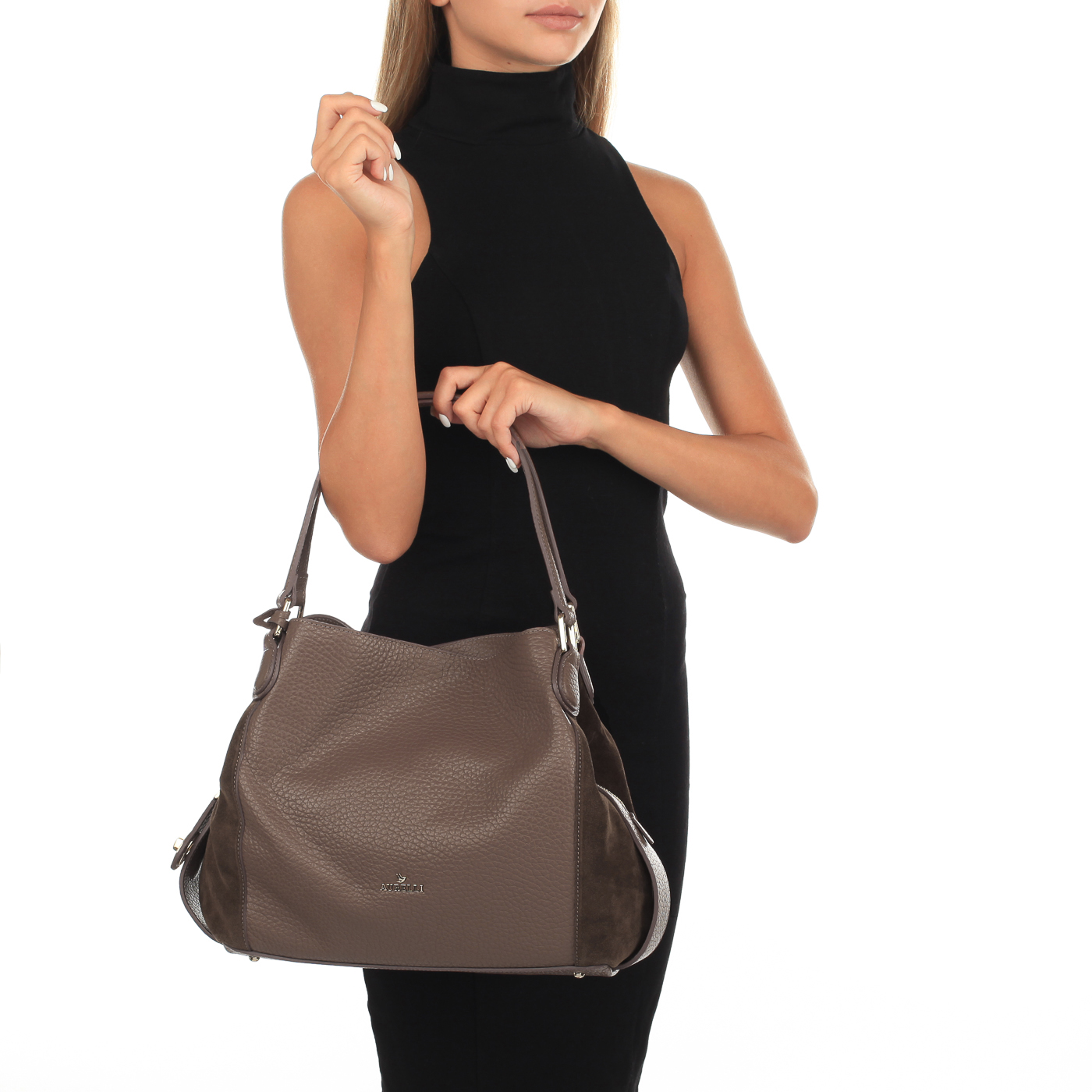 Мягкая комбинированная сумка Aurelli 