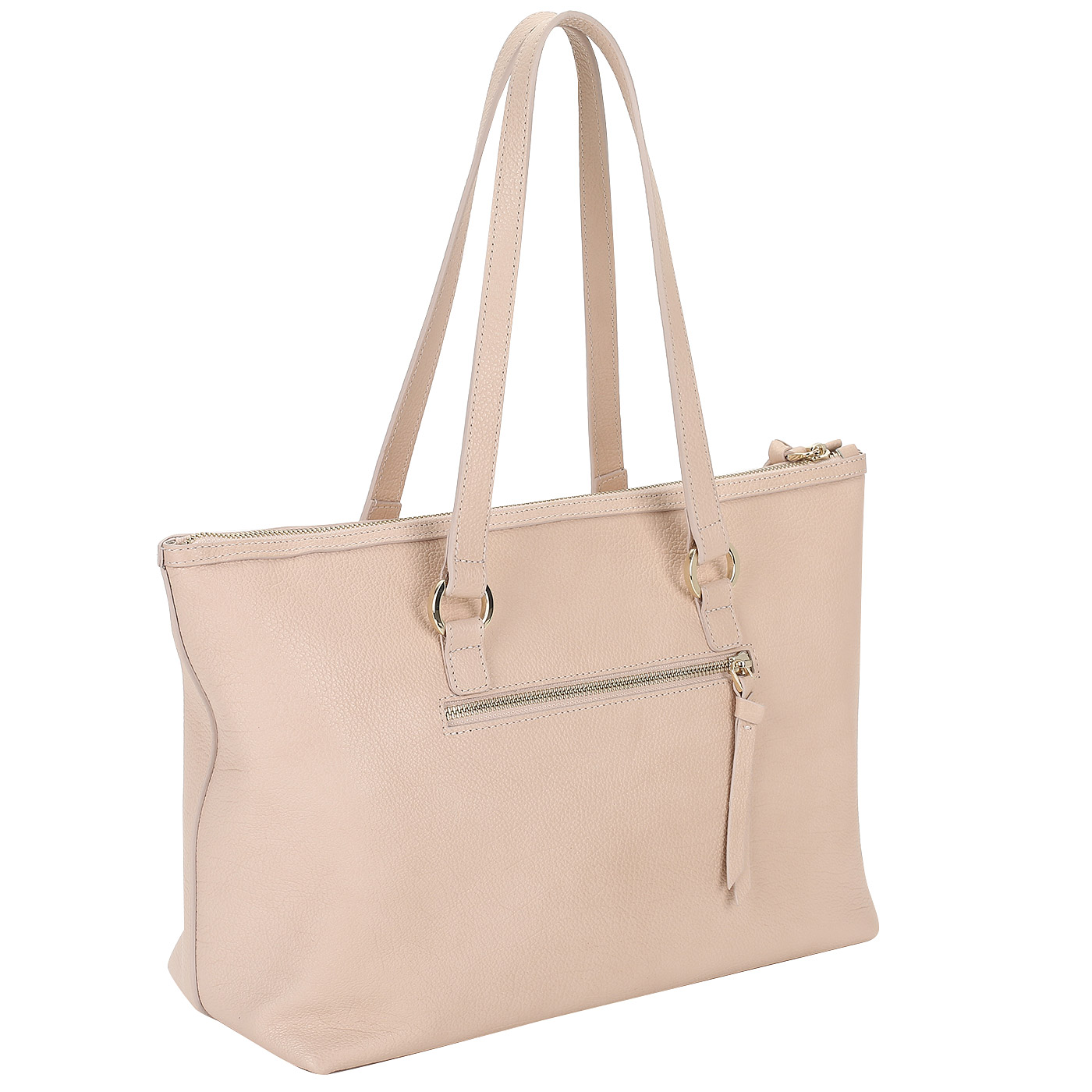 Розово-бежевая сумка с брелоком Aurelli 