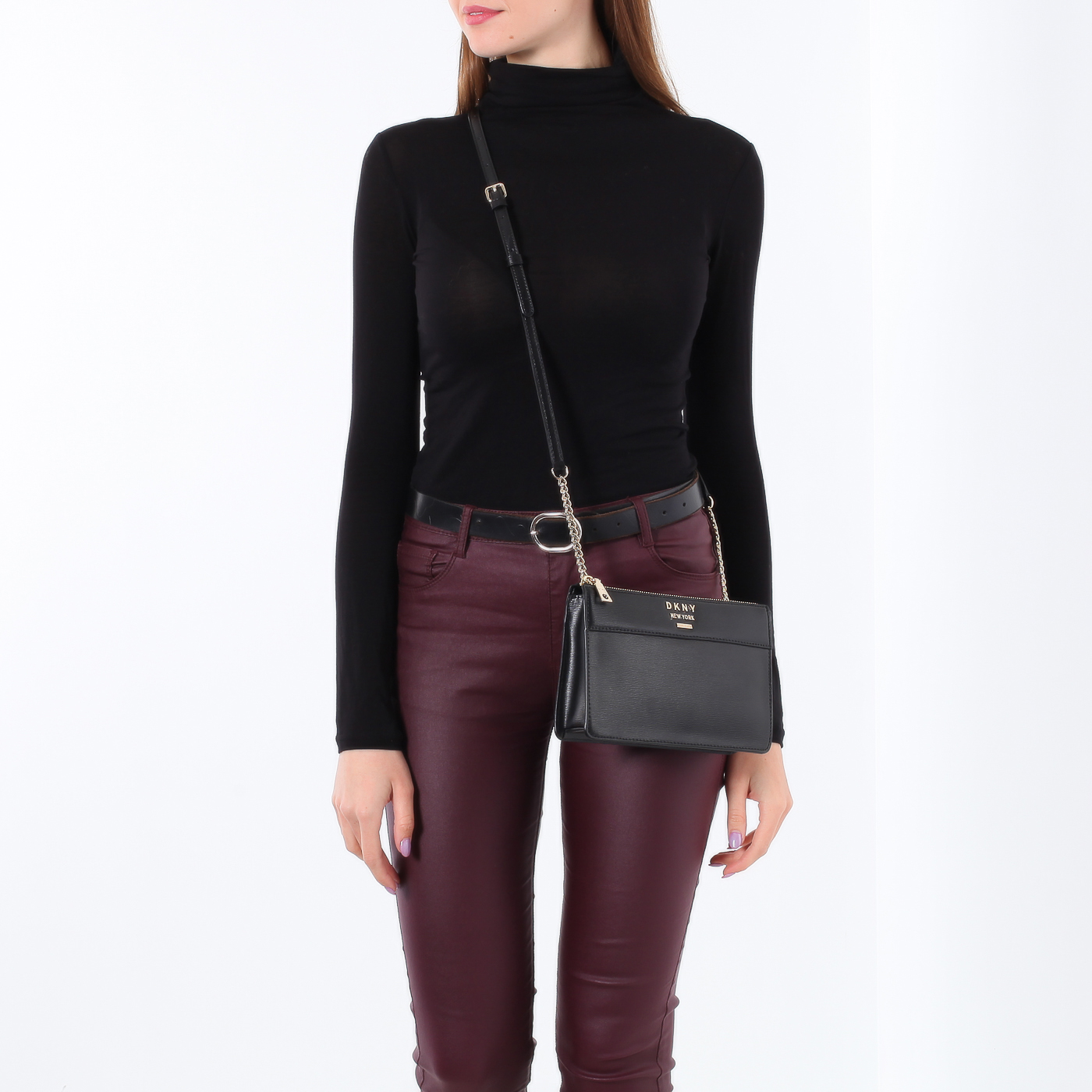 Маленькая кожаная сумочка DKNY Ava
