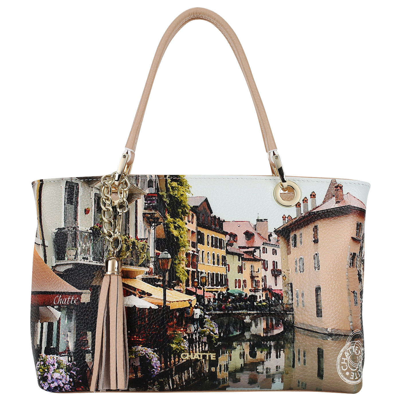 Chatte Кожаная сумка с принтом